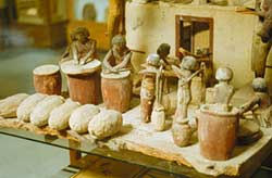 model of egyptians making beer
